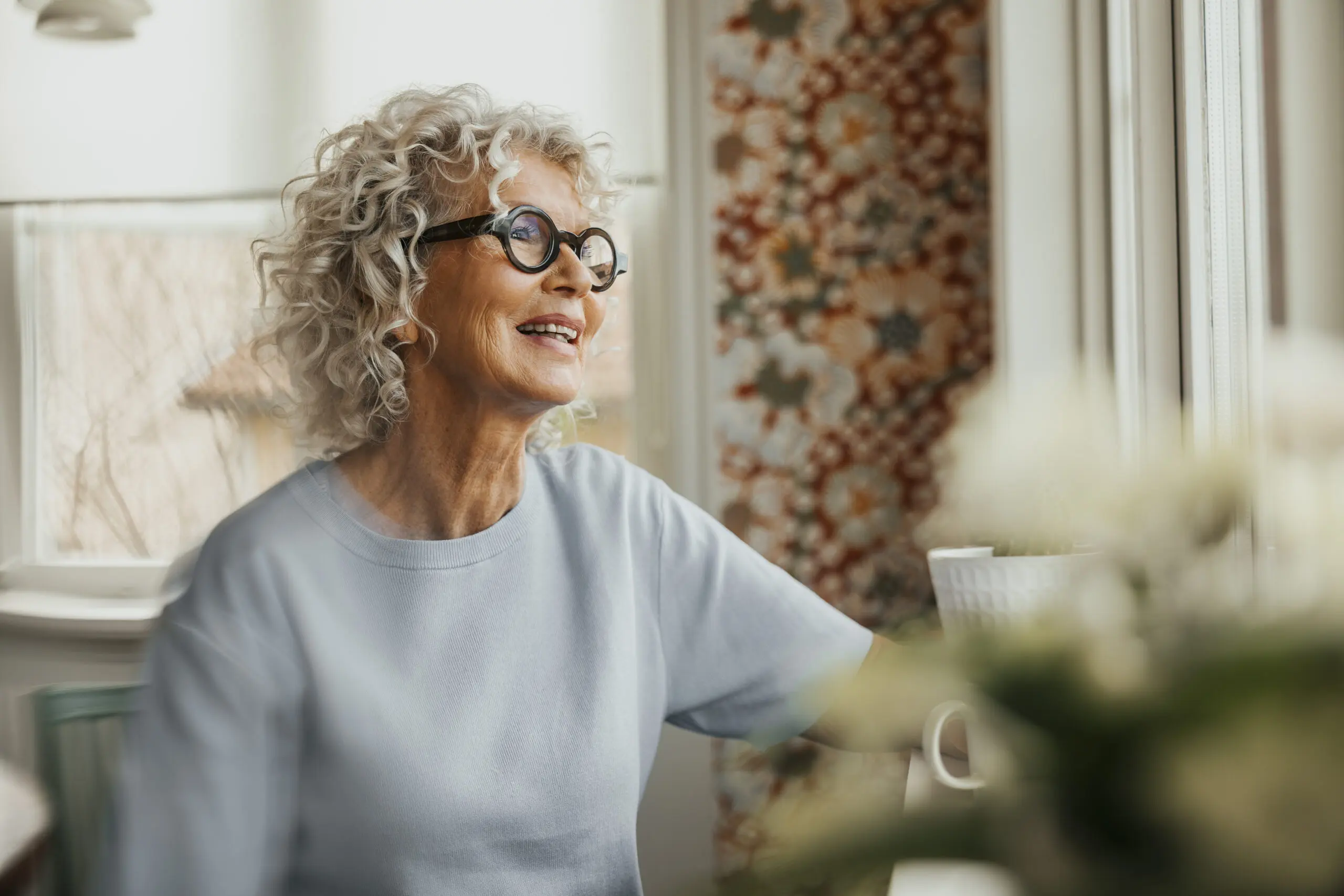 Happy senior woman.